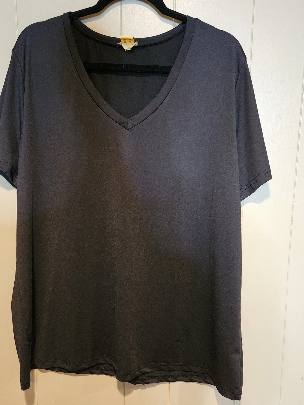 Daisy Black V-Neck Tee 3X Plus Size Soft Stretch Basic Minimalist Everyday Top